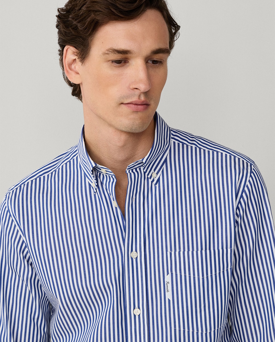 Camisa às Riscas Fit Club Azul-3