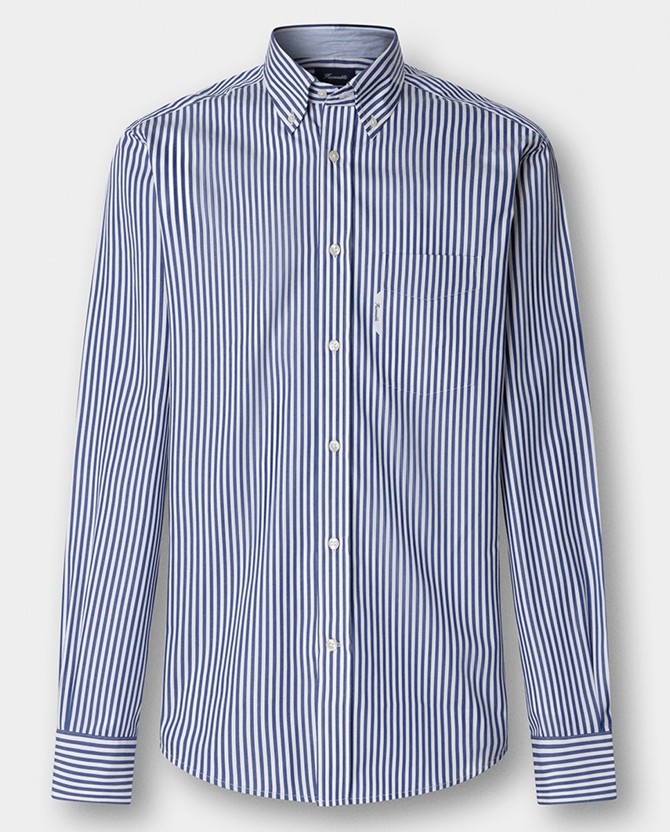 Camisa às Riscas Fit Club Azul-7