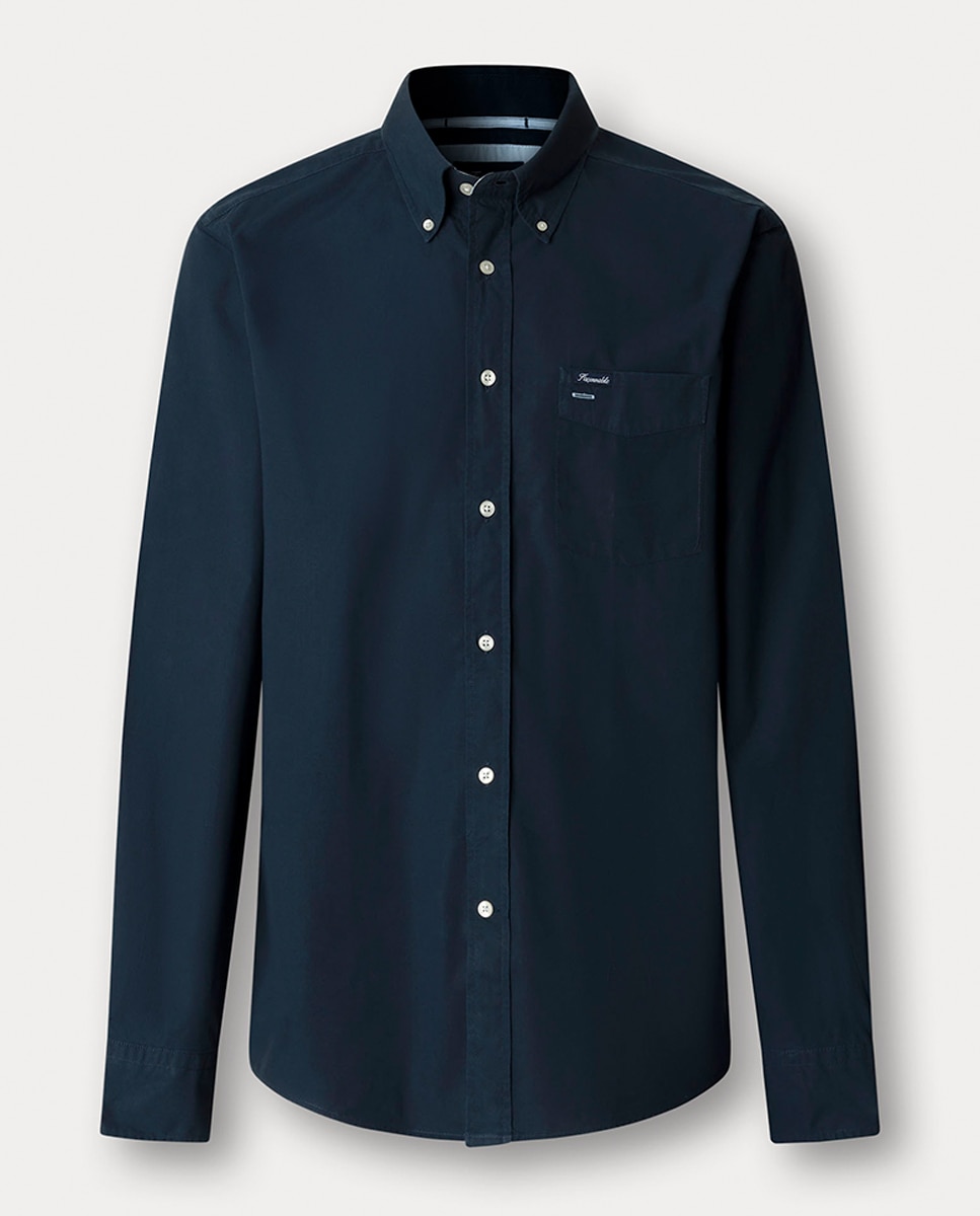 Camisa com Estampado nas Costas Fit Club Azul-marinho-1