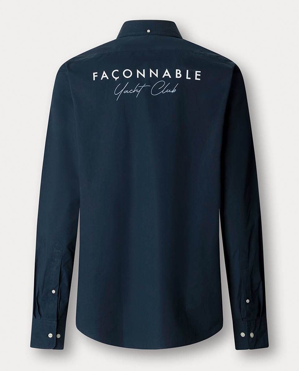 Camisa com Estampado nas Costas Fit Club Azul-marinho-2