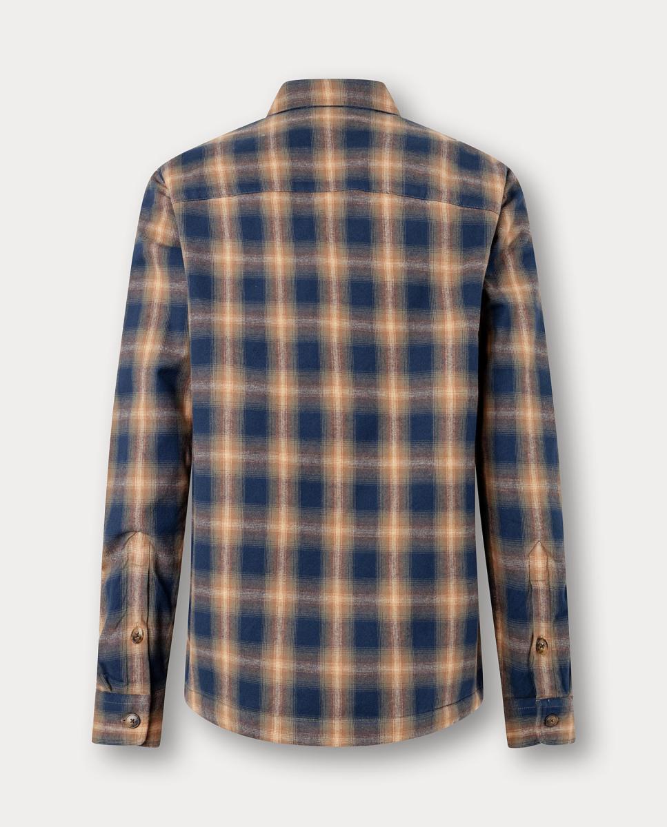 Sobrecamisa Acolchoado de Algodão com Estampado aos Quadrados Castanho-2