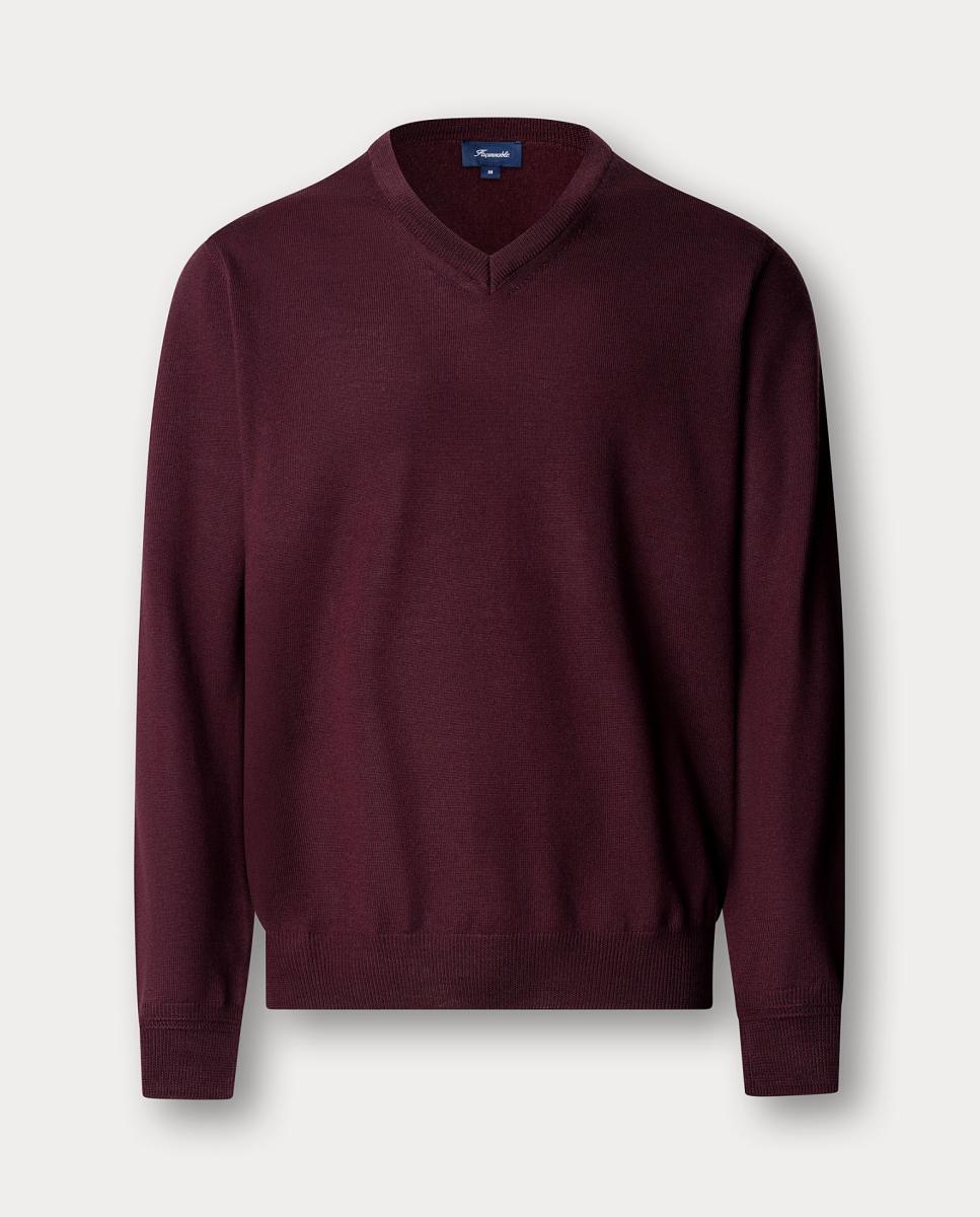 Imagem 0 de Camisola de Malha de Lã Merino com Decote em Bico.