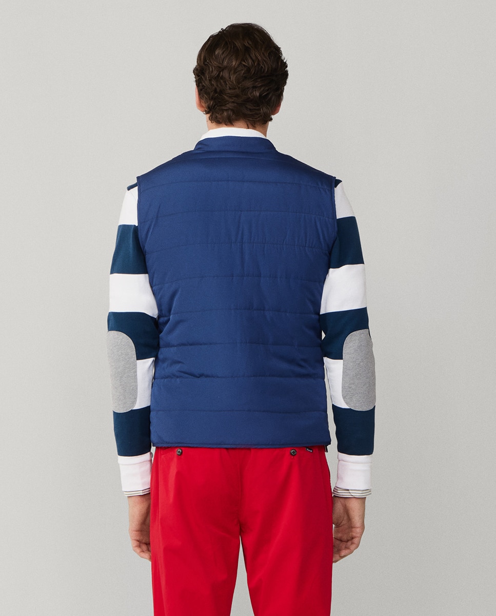 Colete de Viagem Acolchoado de Nylon Azul-2