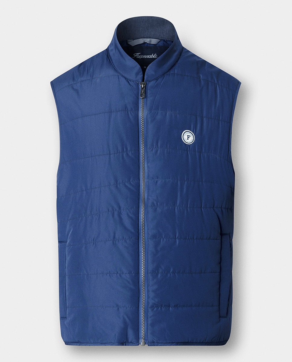 Colete de Viagem Acolchoado de Nylon Azul-6