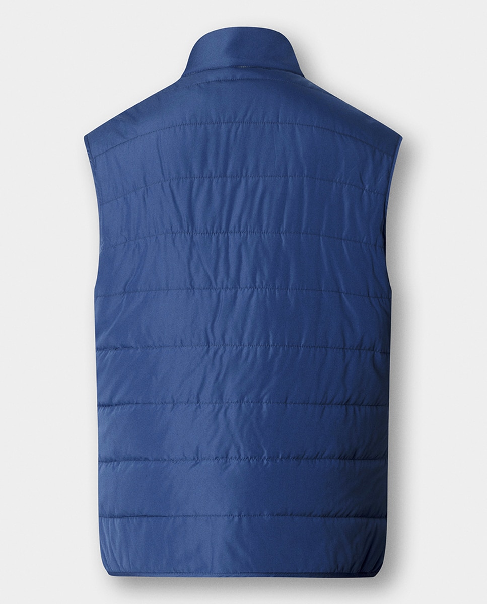 Colete de Viagem Acolchoado de Nylon Azul-7