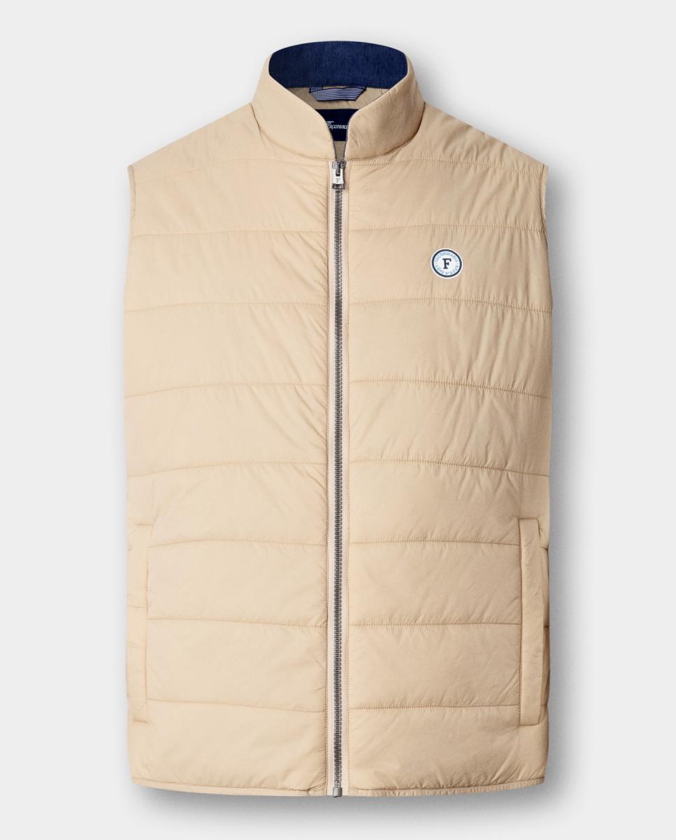Colete Leve Acolchoado com Acabamento Repelente à Água e Forro de Chambray Natural-1