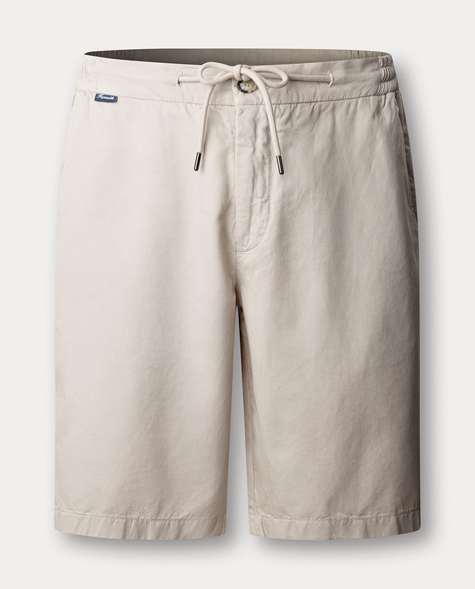 Imagem 0 de Bermudas de Algodão e Linho com Cordão