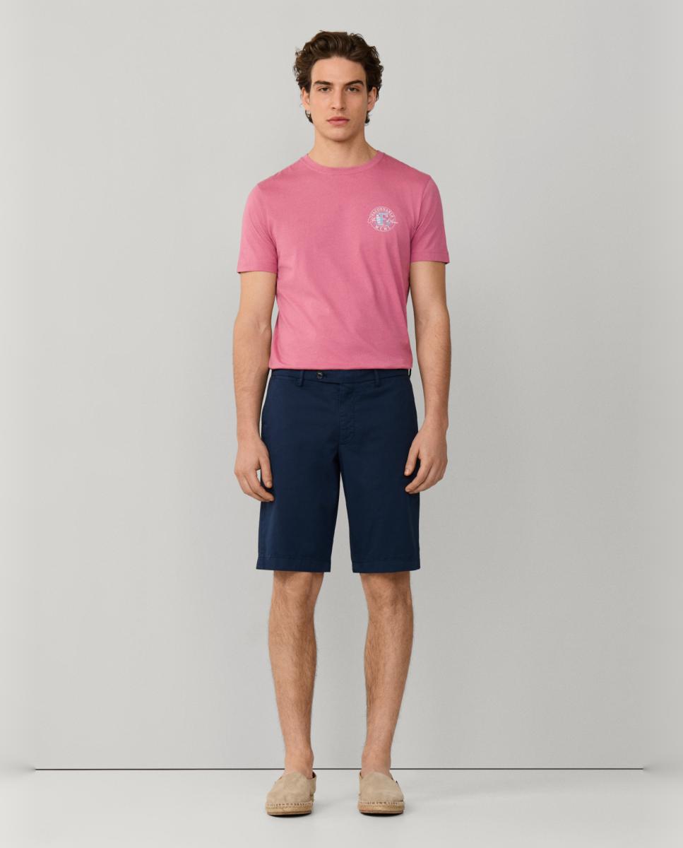Façonnable - Bermuda de hombre lisa en algodón elástico.