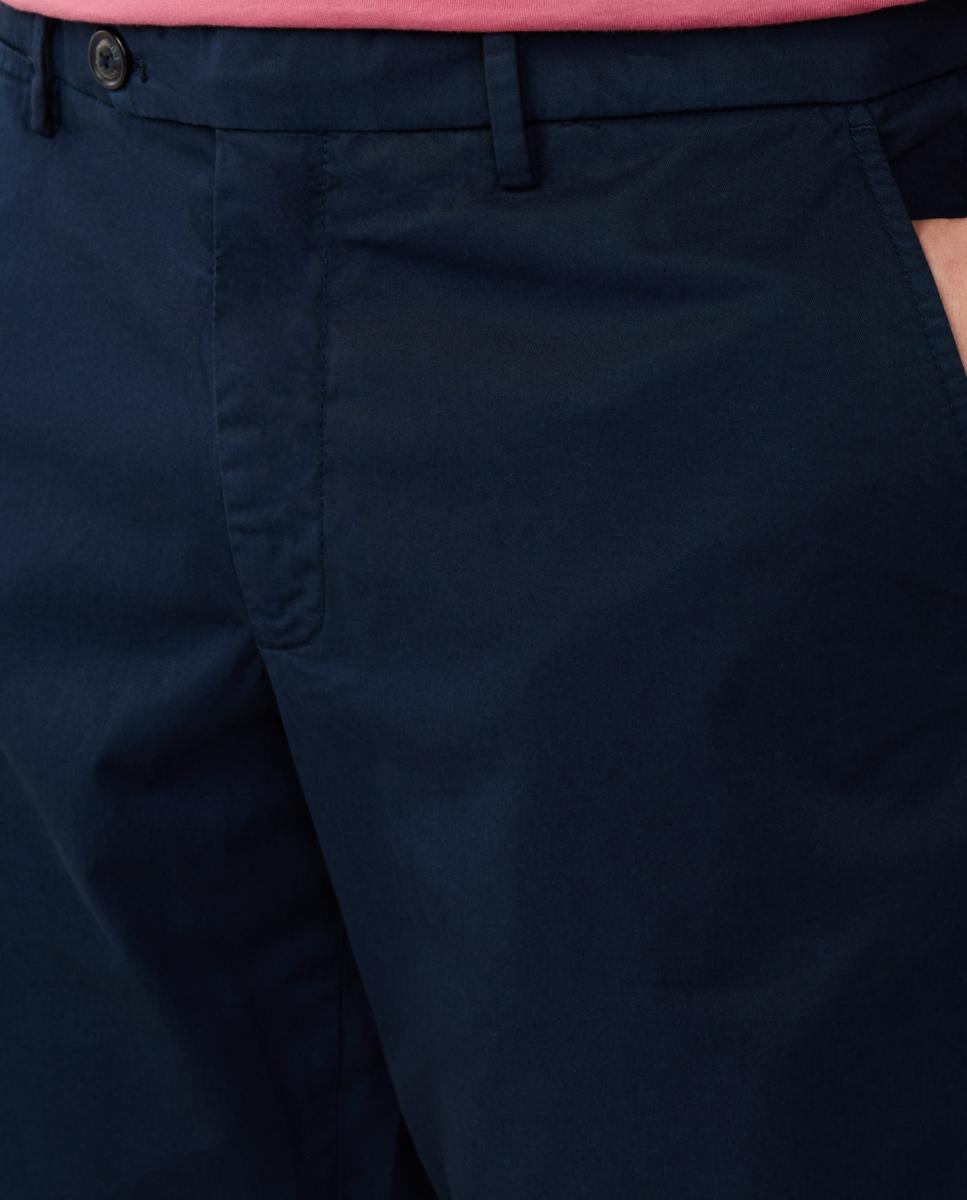 Bermuda de hombre lisa en algodón elástico - Façonnable - Azul marino Azul marino-4