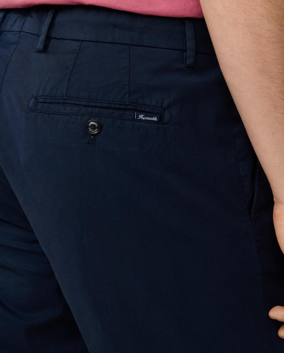 Bermuda de hombre lisa en algodón elástico - Façonnable - Azul marino Azul marino-5