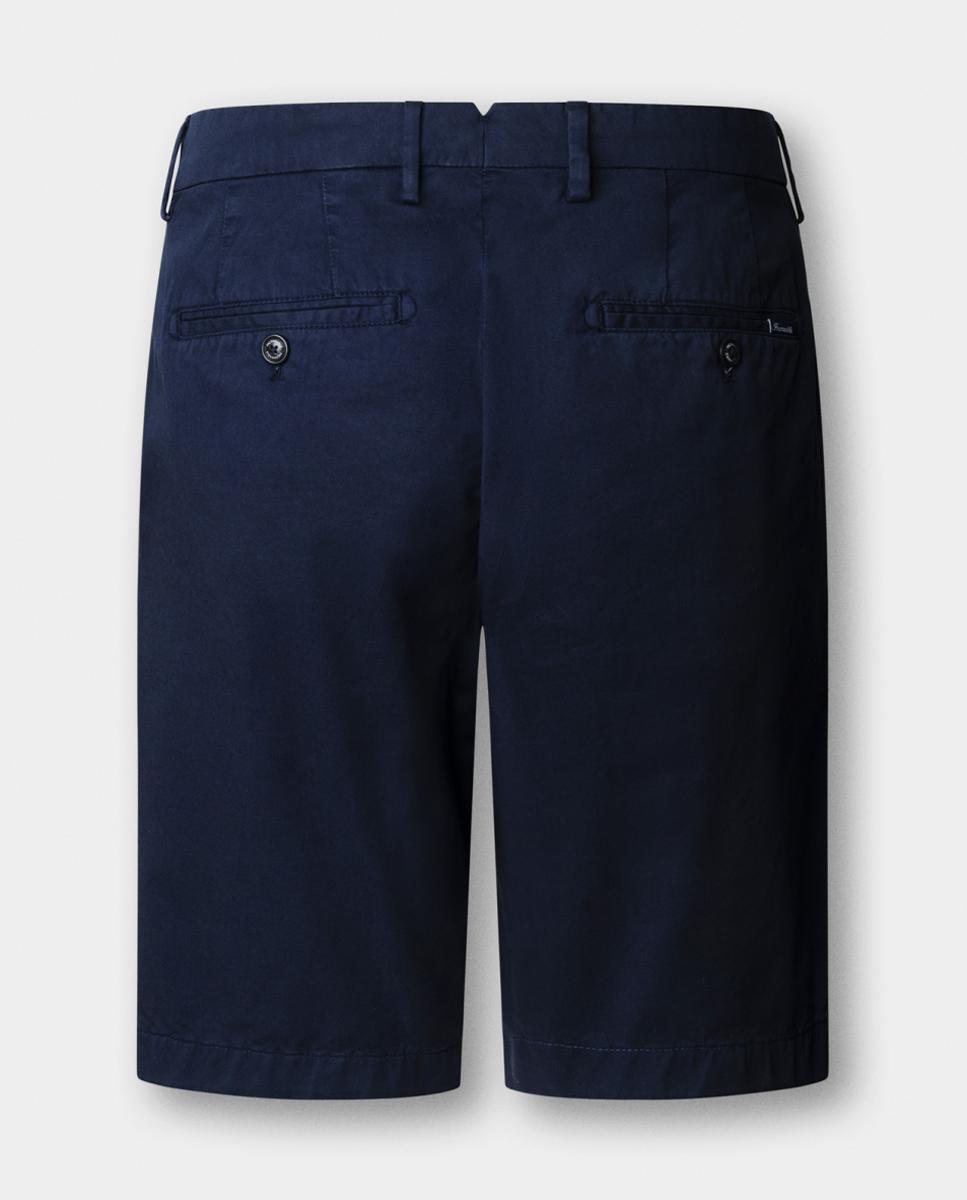 Bermuda de hombre lisa en algodón elástico - Façonnable - Azul marino Azul marino-7