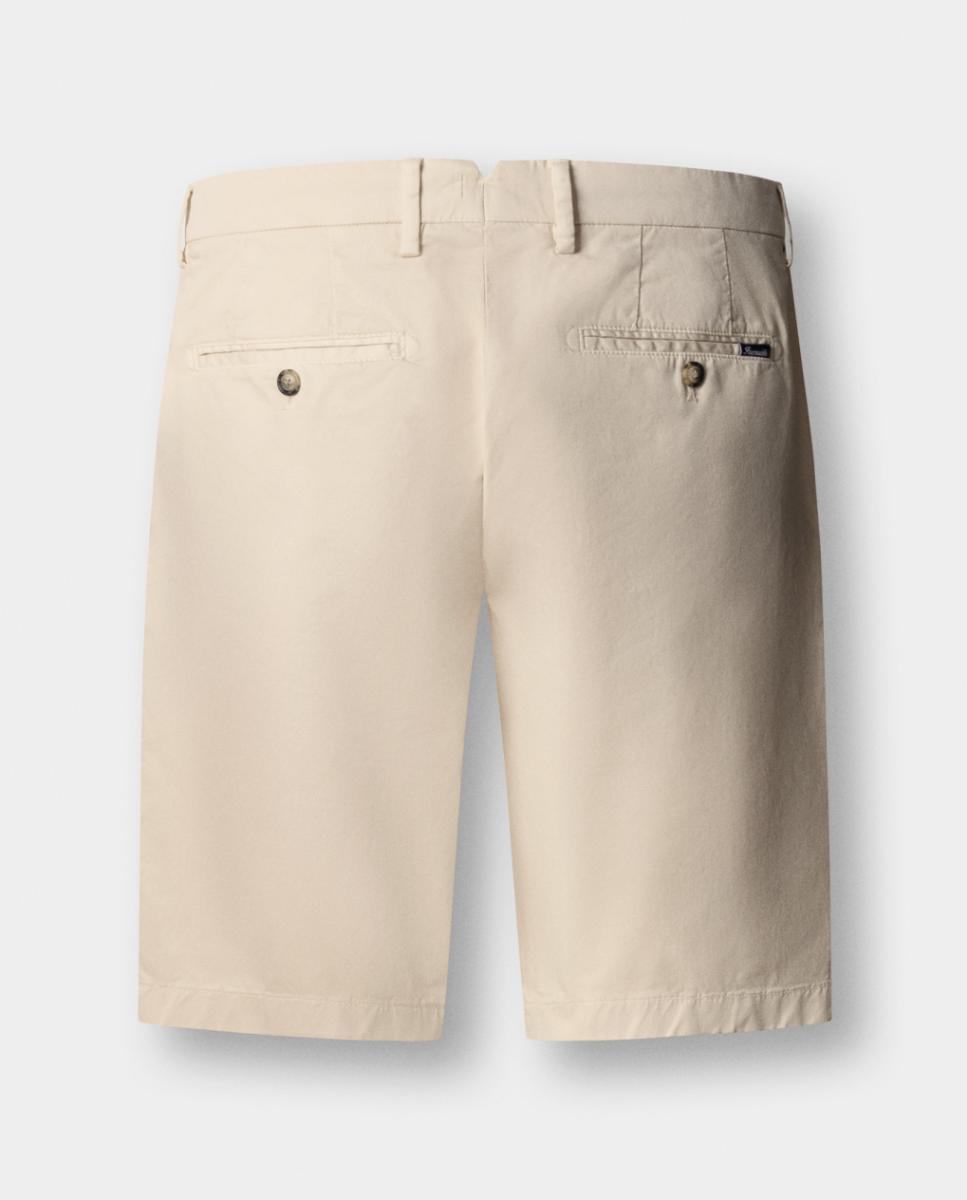 Bermudas Lisas em Algodão Elástico Bege-6