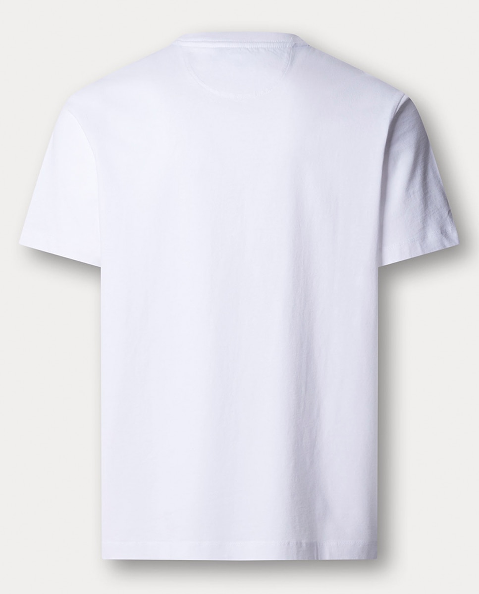 T-shirt de Manga Curta com Logótipo no Peito Branco-2
