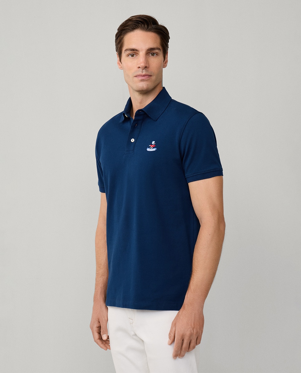 Imagen 4 de Polo de hombre de piqué manga corta birdie - Façonnable - Azul marino Azul marino