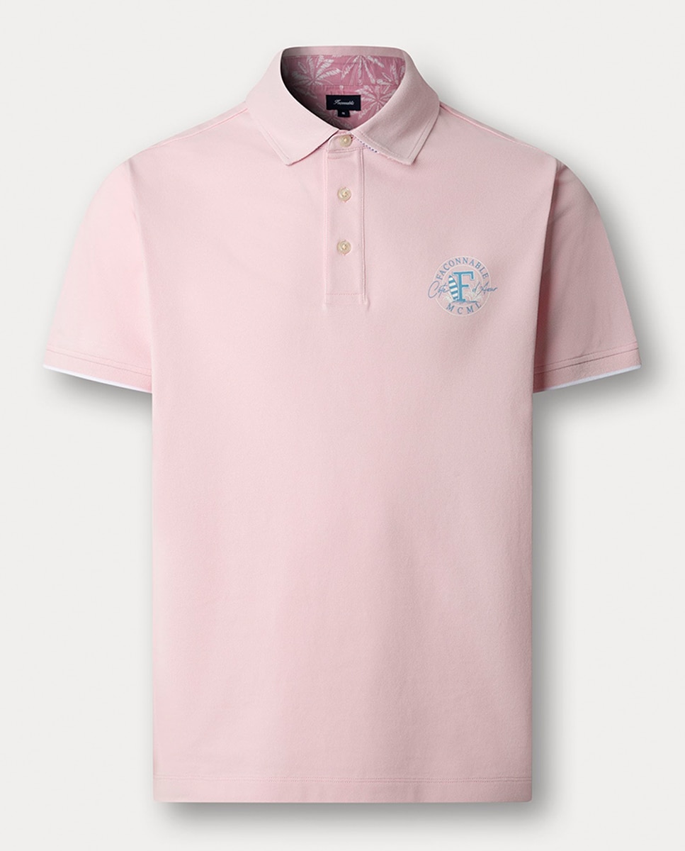 Imagem 0 de Polo Regular Fit com Manga Curta e Estampado Façonnable Côte d'Azur
