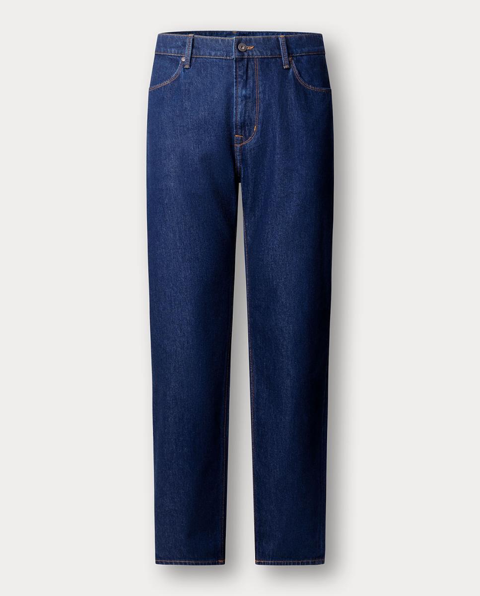 Imagem 0 de Calças Jeans de Corte Direito em Algodão com Lavagem.
