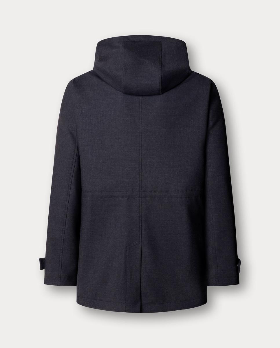 Parka Acolchoada com Capuz Desmontável e Membrana Impermeável Cinzento-escuro-2