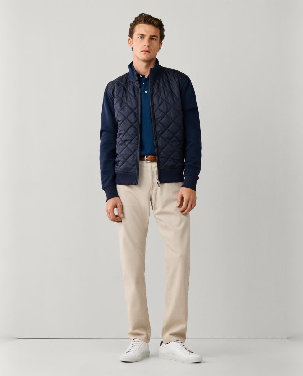 Imagen 7 de Chaqueta híbrida para hombre con frontal acolchado y mangas de punto. - Façonnable - Azul marino Azul marino