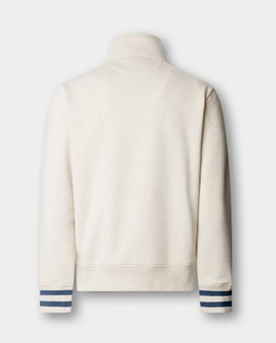 Imagen 8 de Sudadera de hombre con media cremallera y diseño de estilo universitario. - Façonnable - Beige Beige