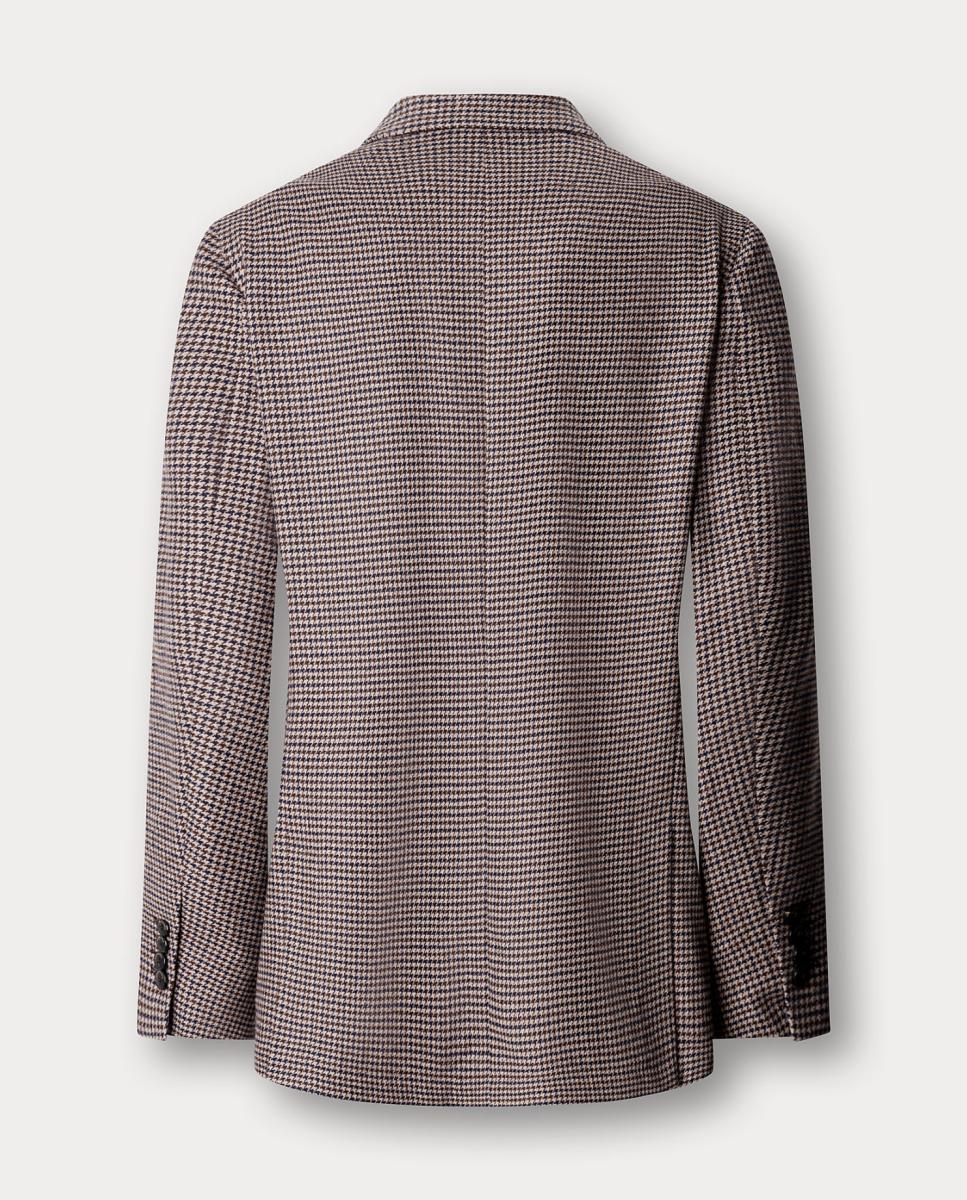 Blazer Leve com Micro Estampado Príncipe de Gales Castanho-claro-2