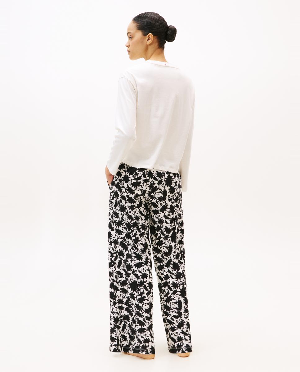 Conjunto de Pijama de Manga Comprida com Calças Estampadas e Cós com Logótipo Multicolor-2