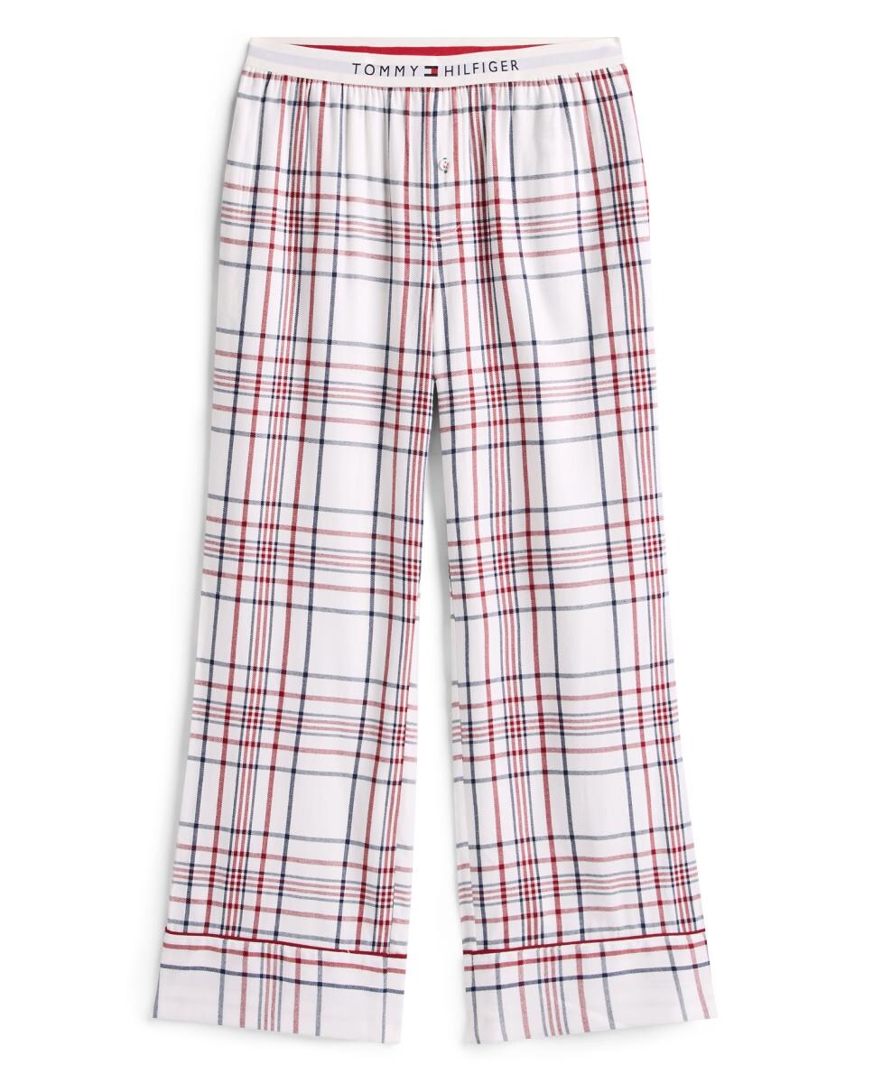 Conjunto de Pijama aos Quadrados e Pantufas a Condizer Vermelho-6