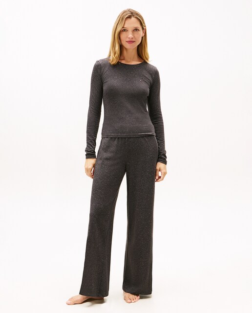 Imagem 0 de Conjunto de Pijama de Manga Comprida de Fio Metalizado com Cós com Logótipo