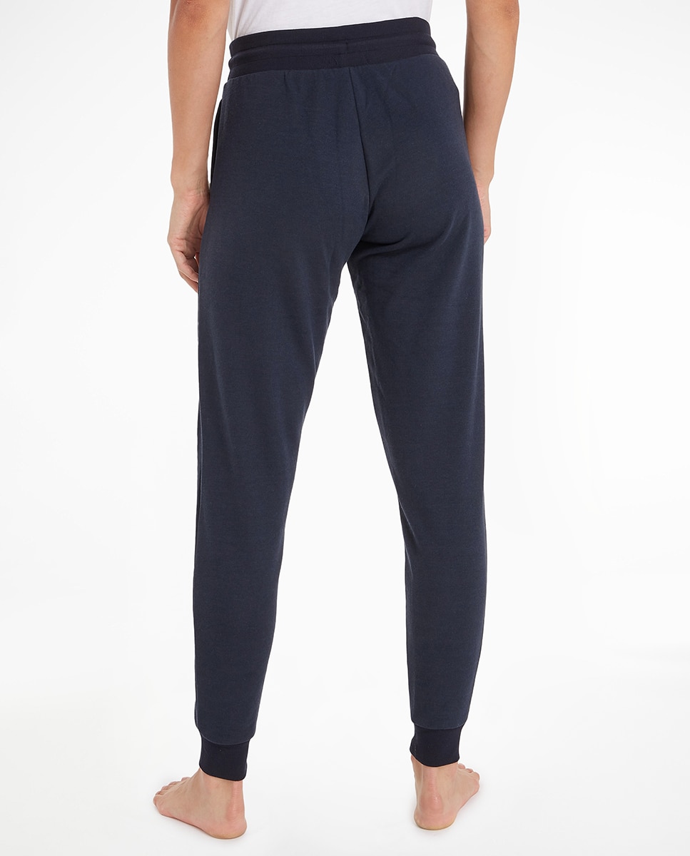 Joggers Cónicas com Bainha Elástica Azul-2