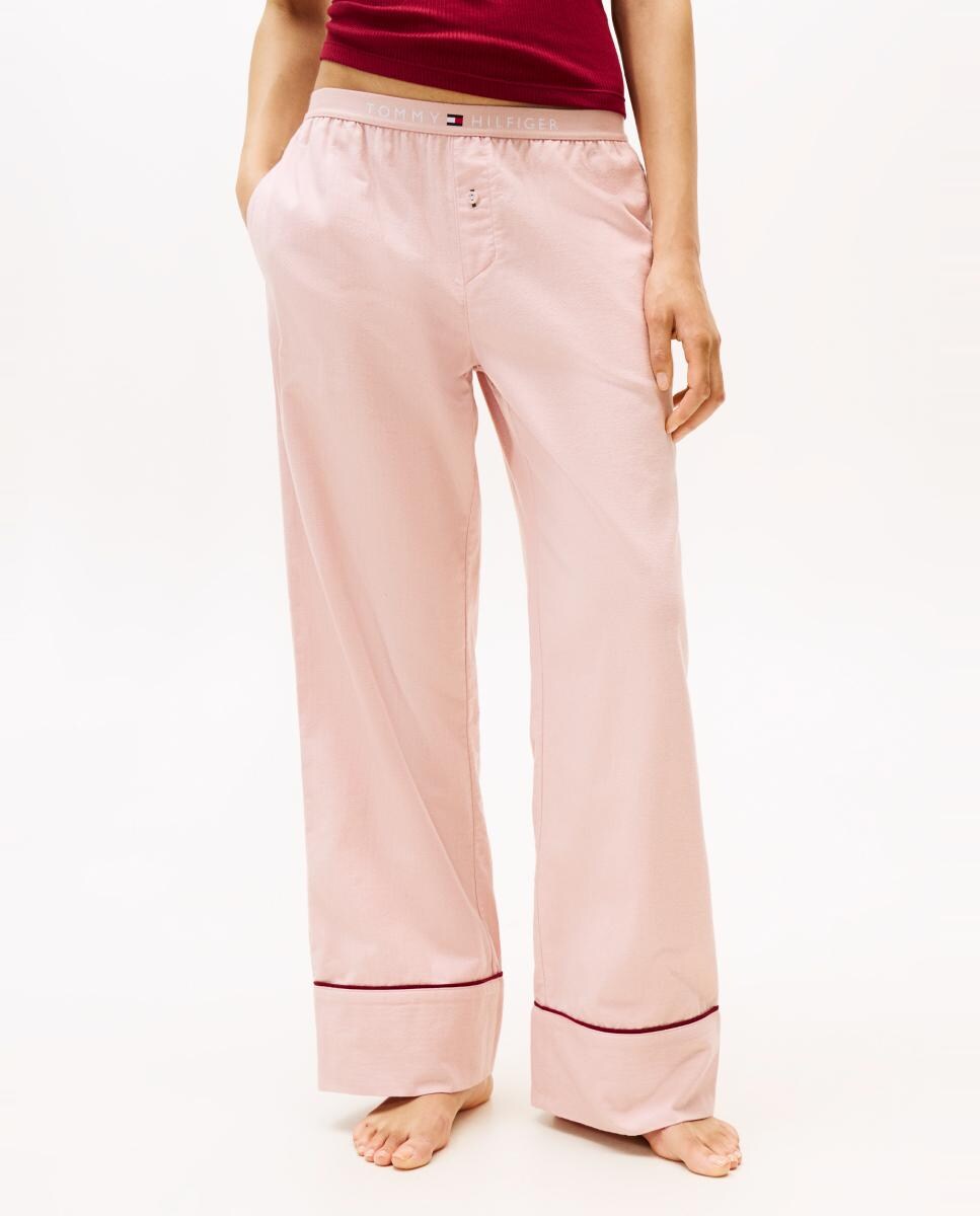 Calças de Pijama de Flanela Rosa-claro-2