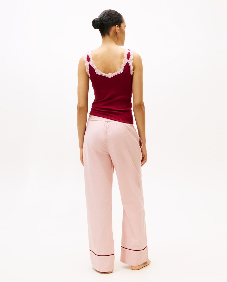 Calças de Pijama de Flanela Rosa-claro-3