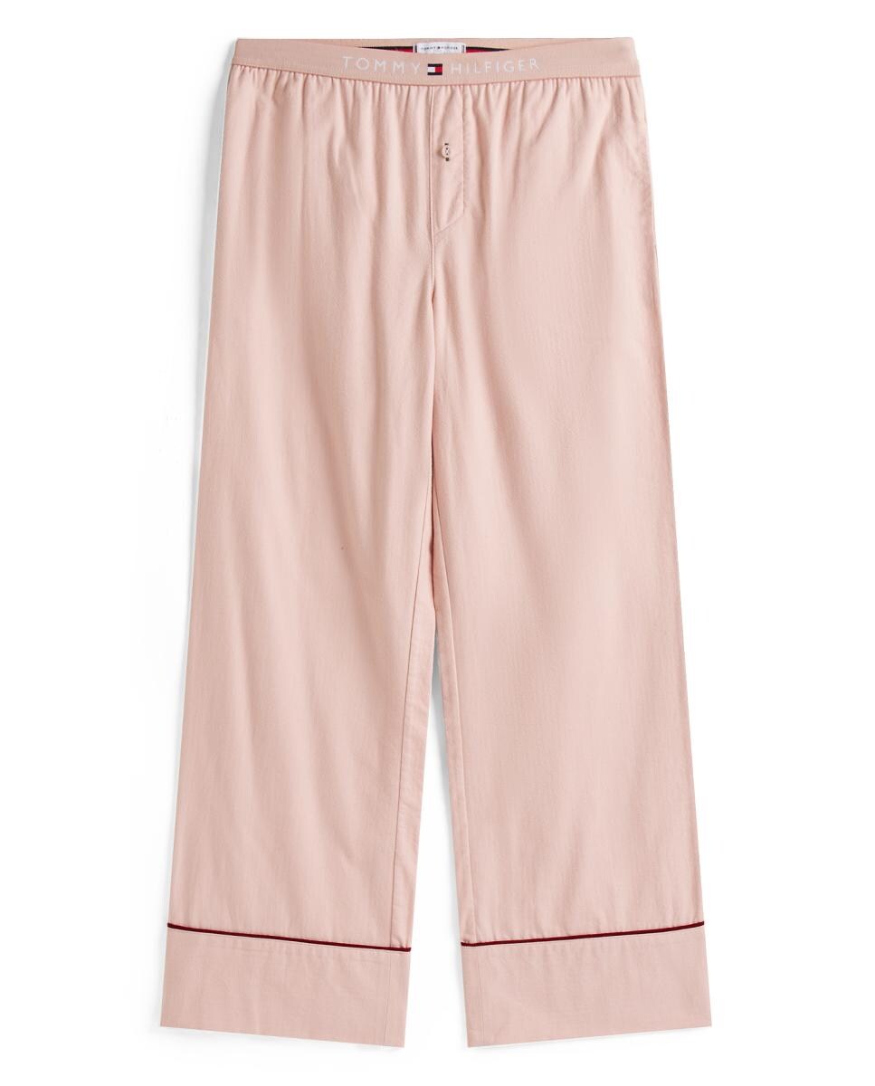 Calças de Pijama de Flanela Rosa-claro-5