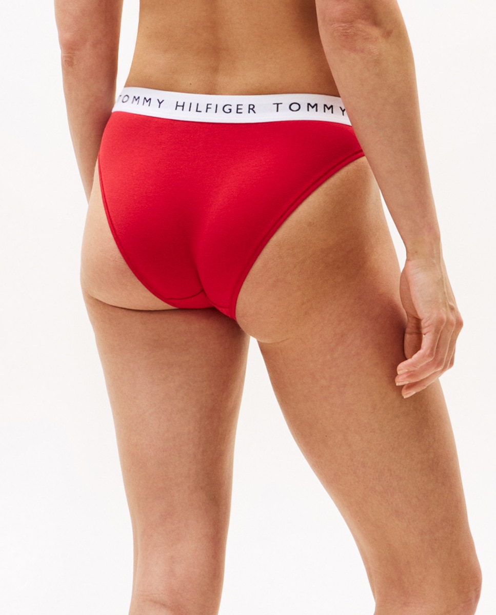 Braga de algodón con bandera en cinturilla - Tommy Hilfiger - Rojo Rojo-3