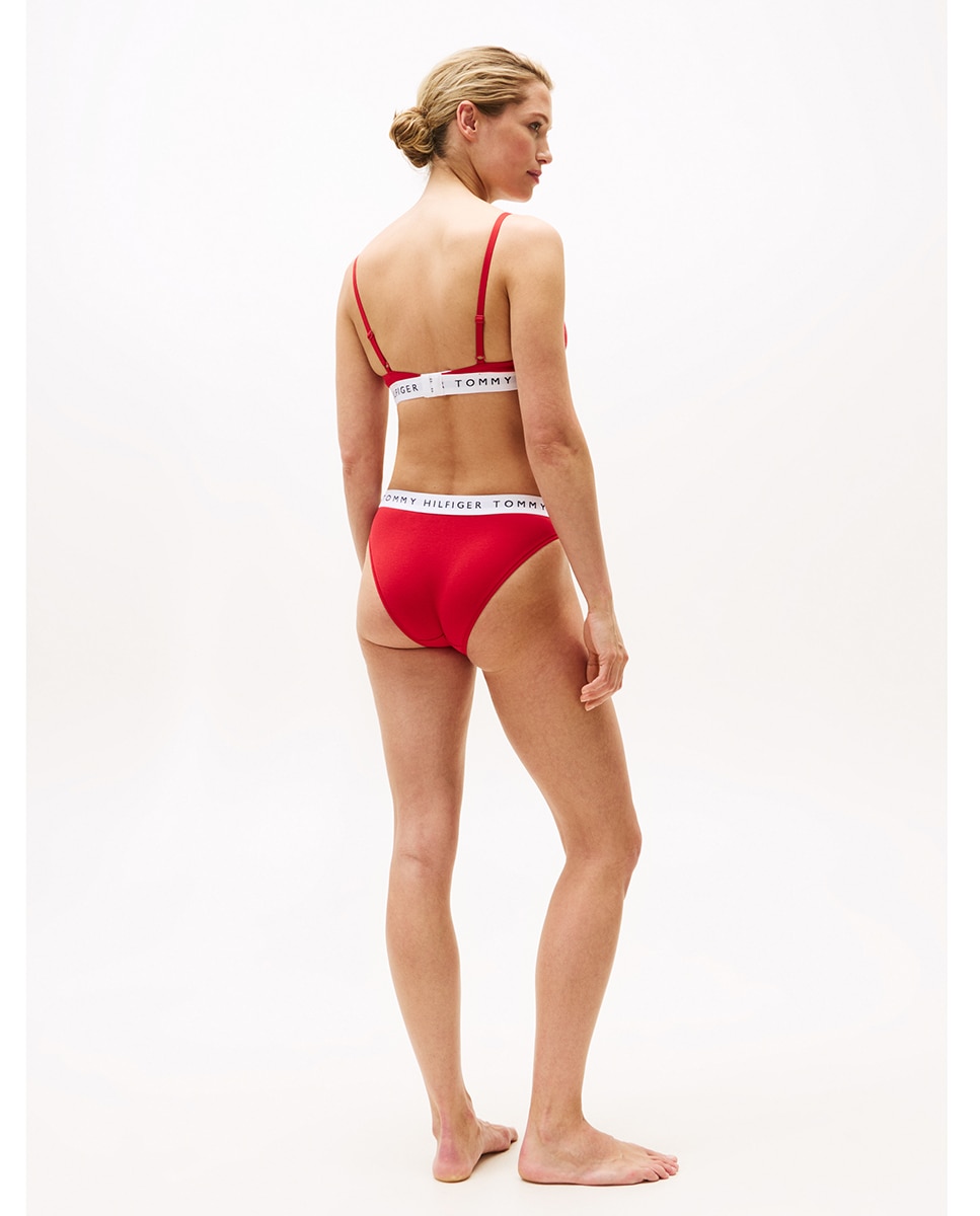 Braga de algodón con bandera en cinturilla - Tommy Hilfiger - Rojo Rojo-4