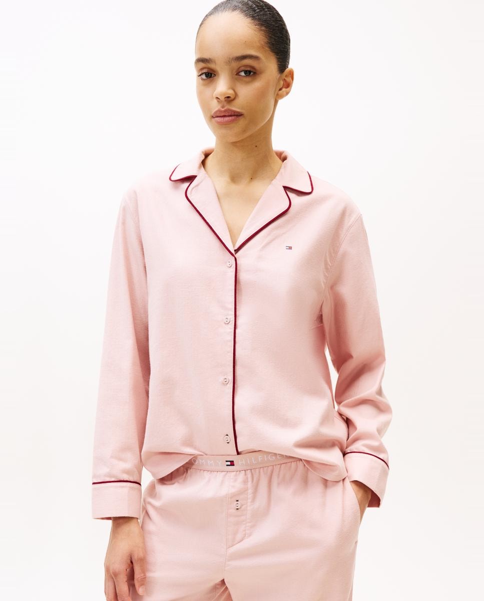 Camisa de Pijama em Flanela Rosa-claro-1