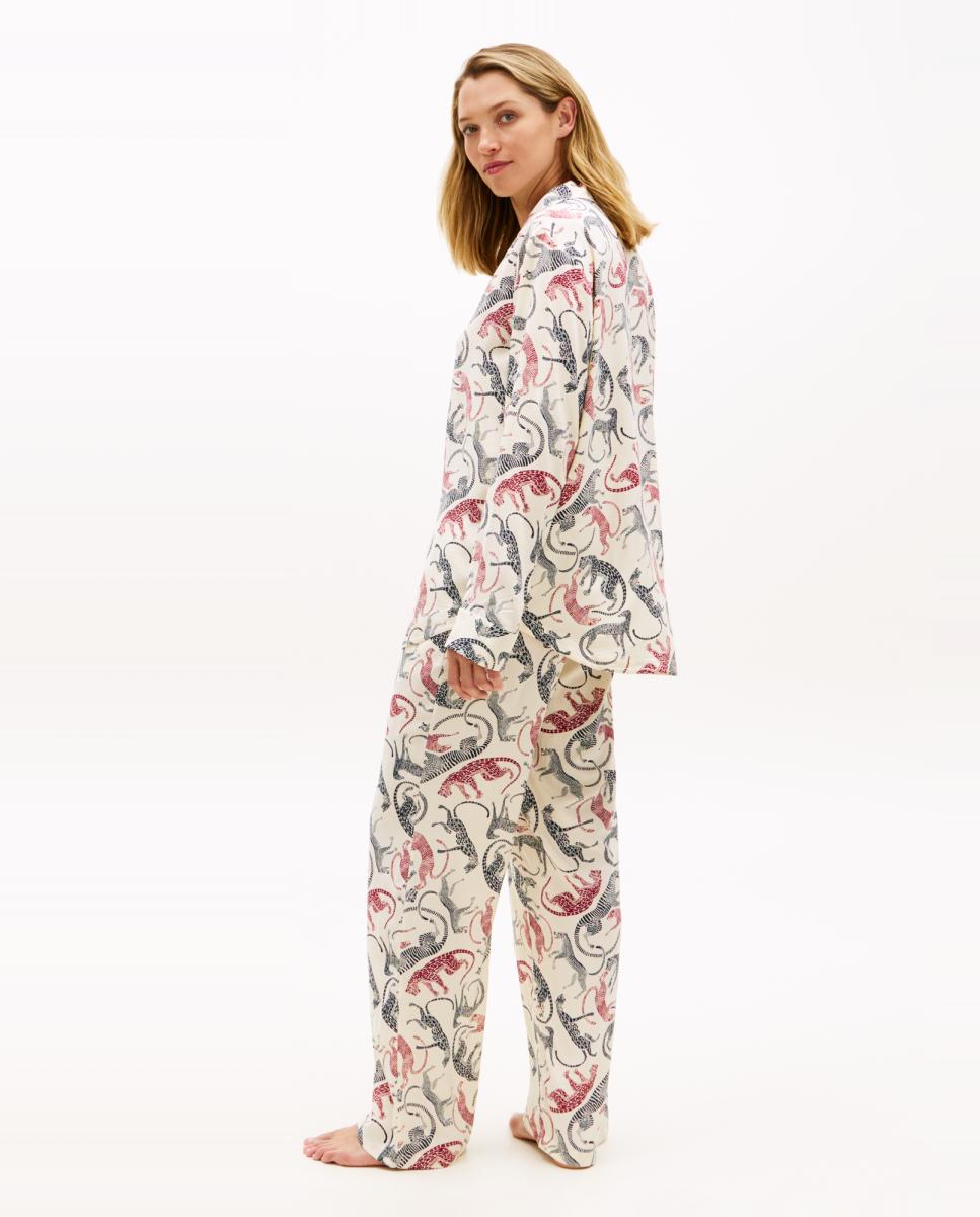 Camisa de Manga Comprida em Tecido de Viscose Bege-2