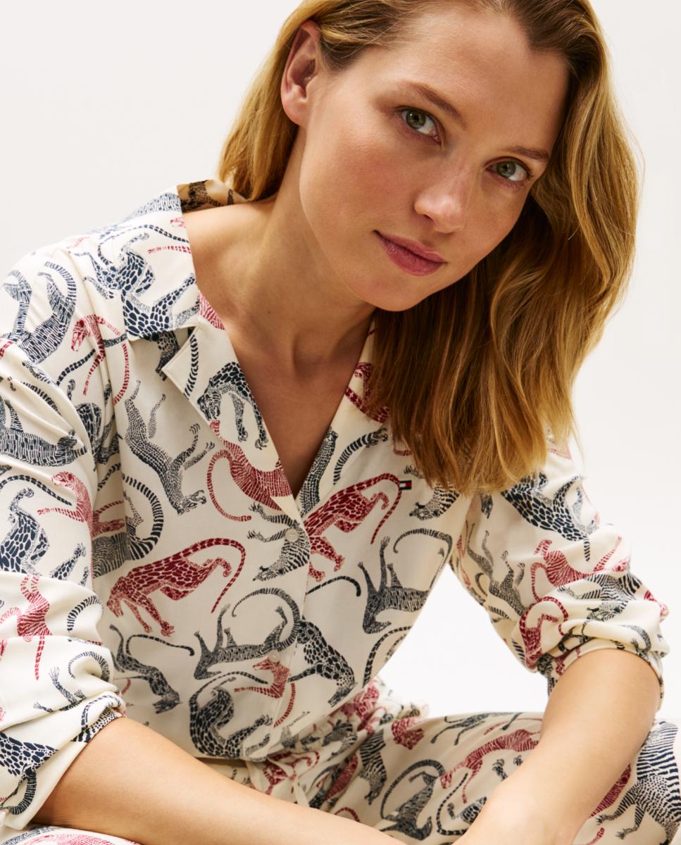 Camisa de Manga Comprida em Tecido de Viscose Bege-3