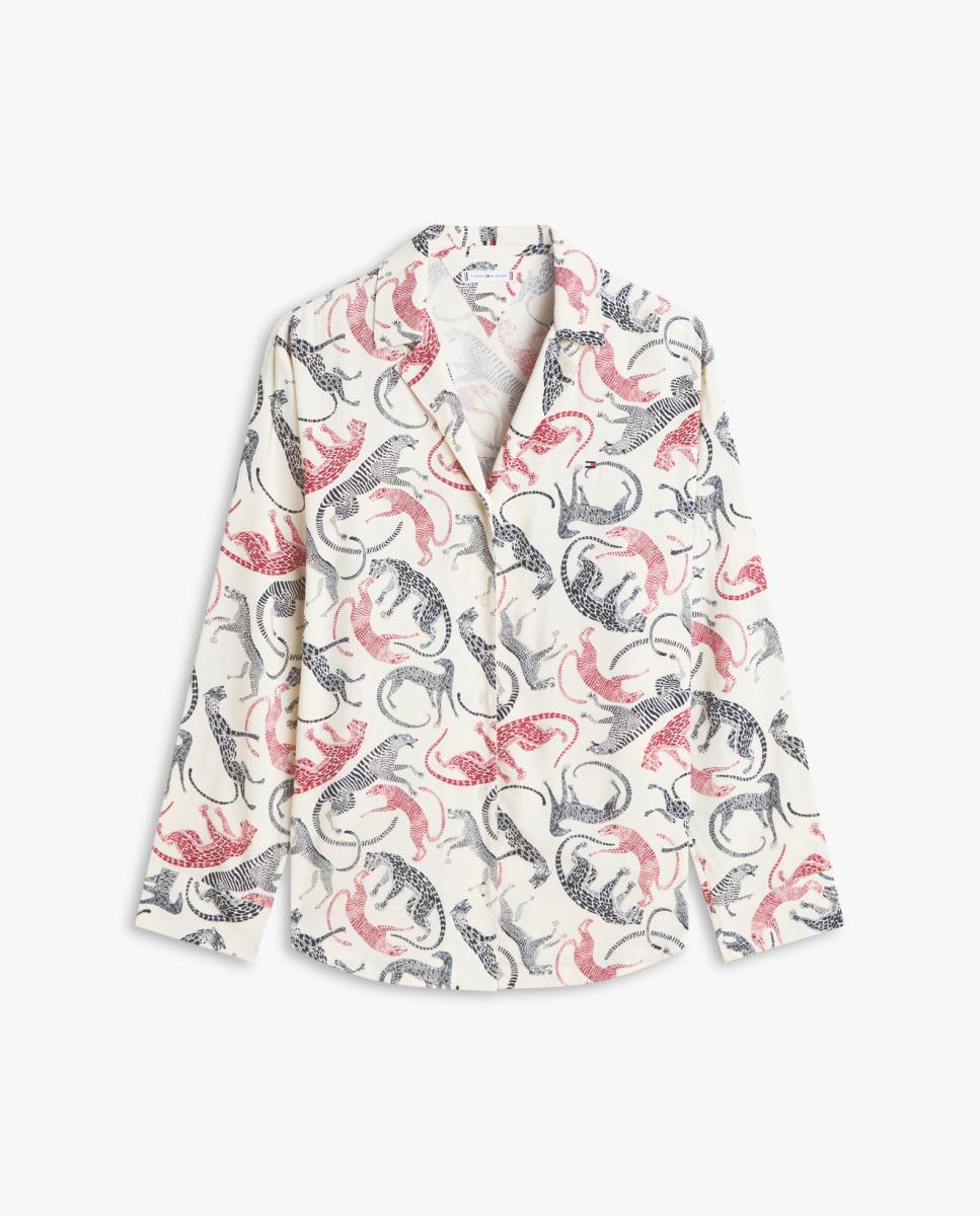 Camisa de Manga Comprida em Tecido de Viscose Bege-4