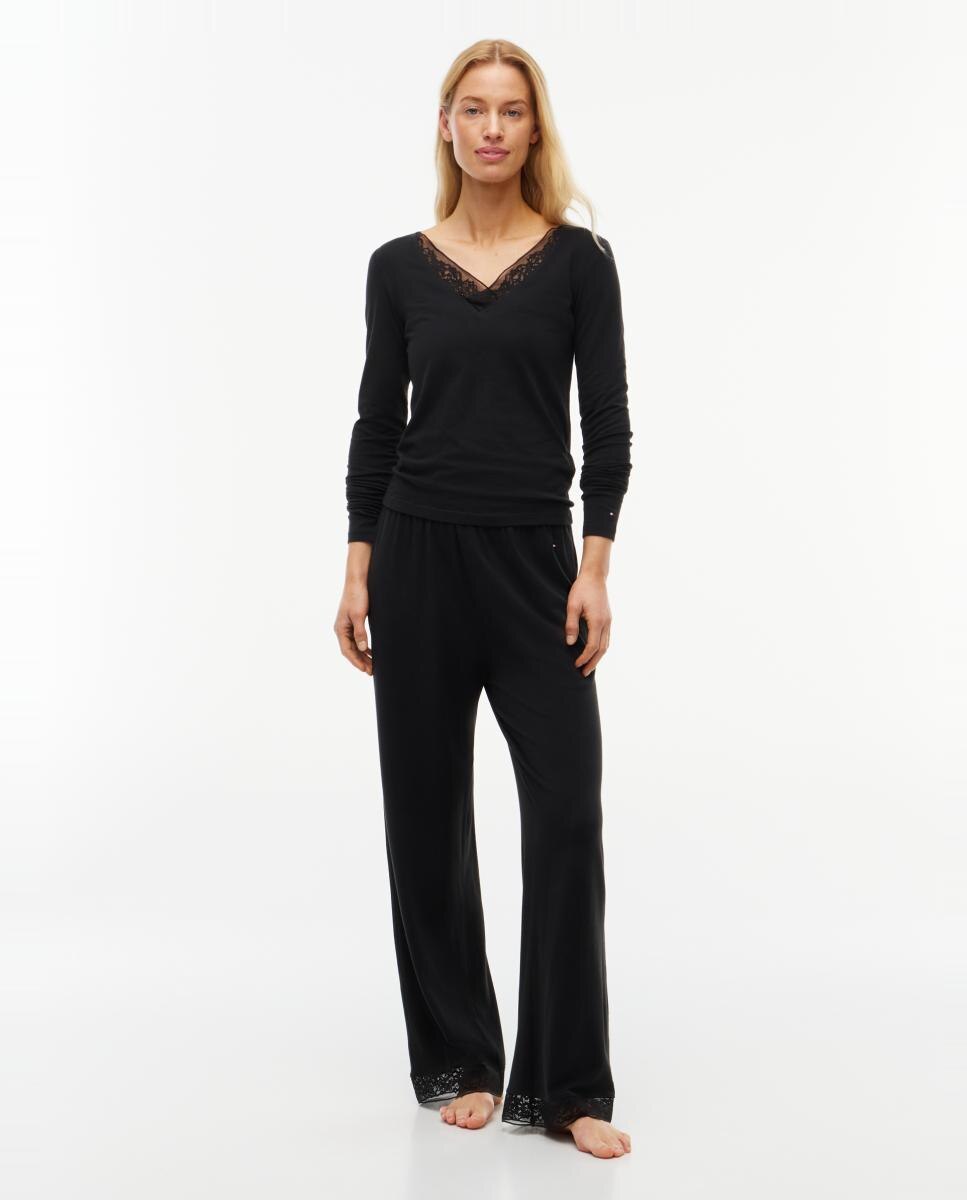 Top de Manga Larga con Encaje - Tommy Hilfiger - Negro Negro-5