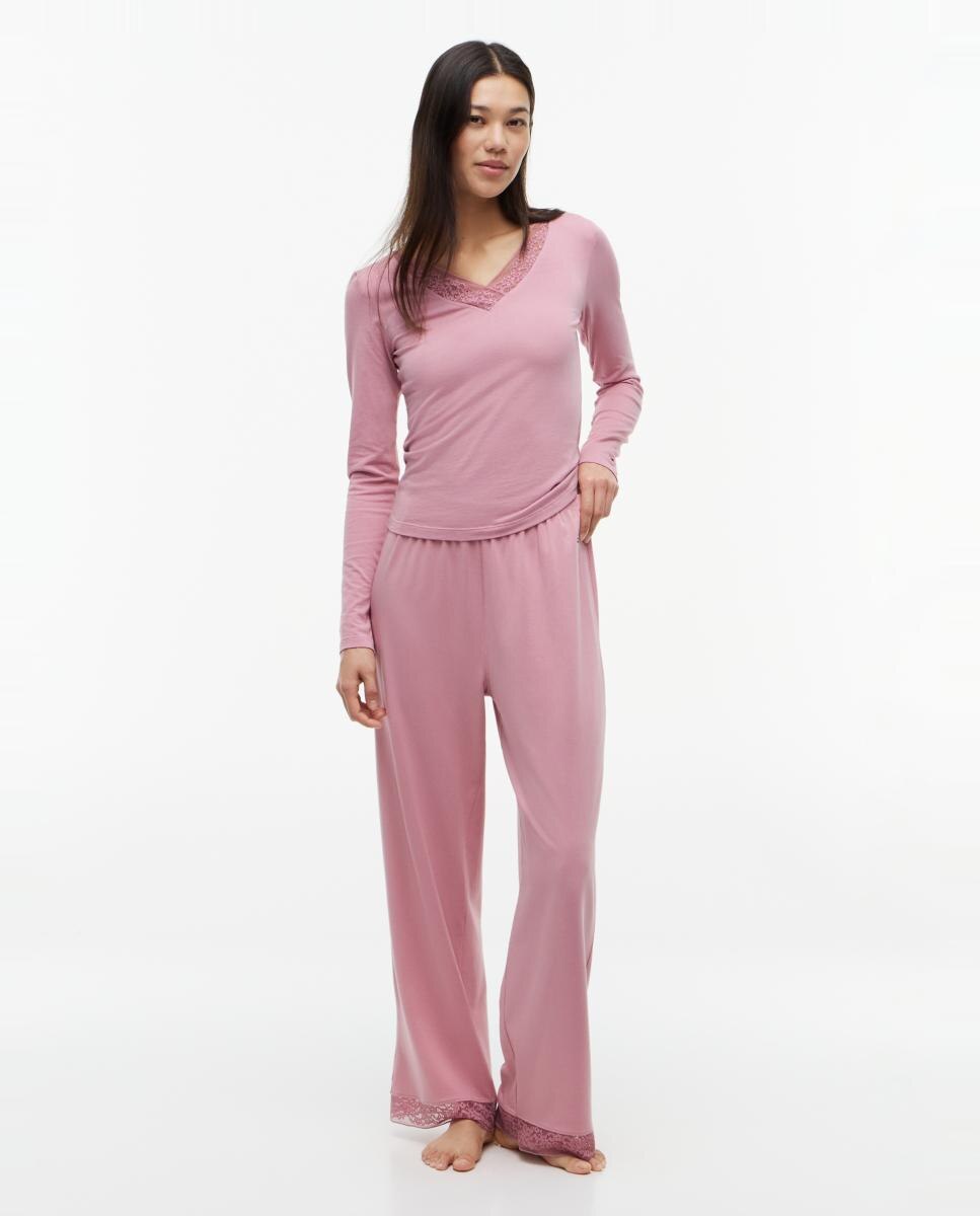 Top de Manga Larga con Encaje - Tommy Hilfiger - Rosa Rosa-5