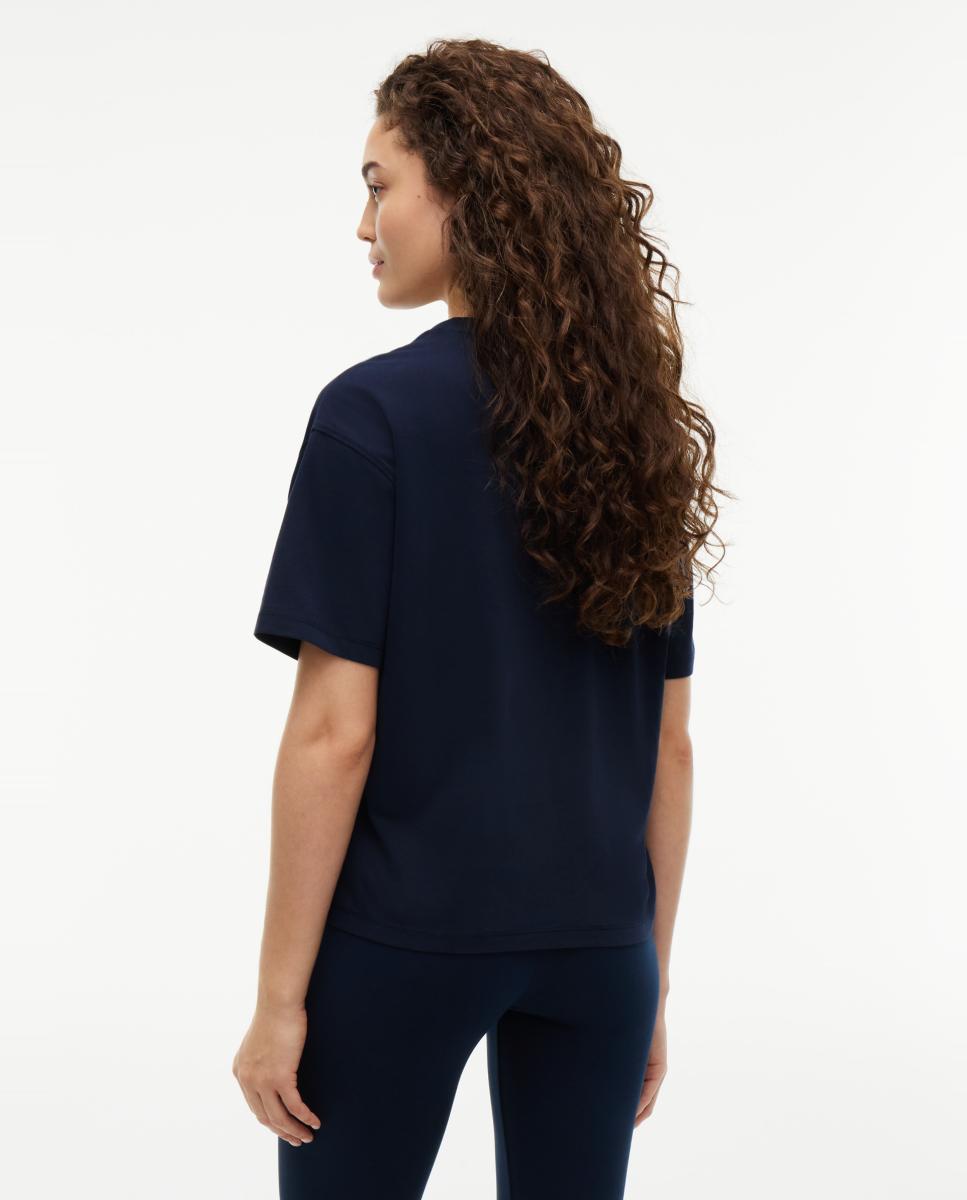 Camiseta de mujer de manga corta con logo - Tommy Hilfiger - Azul oscuro Azul oscuro-3