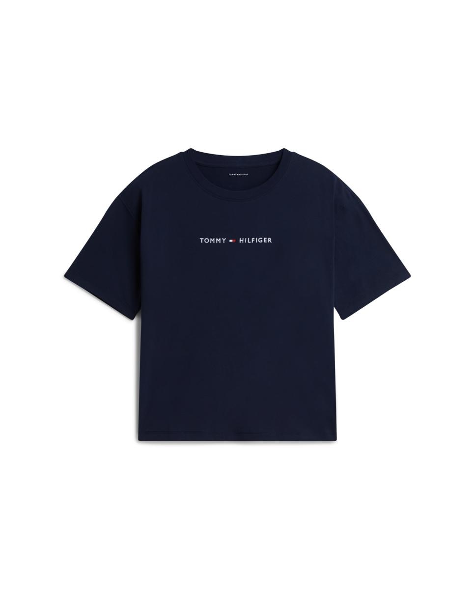 Camiseta de mujer de manga corta con logo - Tommy Hilfiger - Azul oscuro Azul oscuro-4