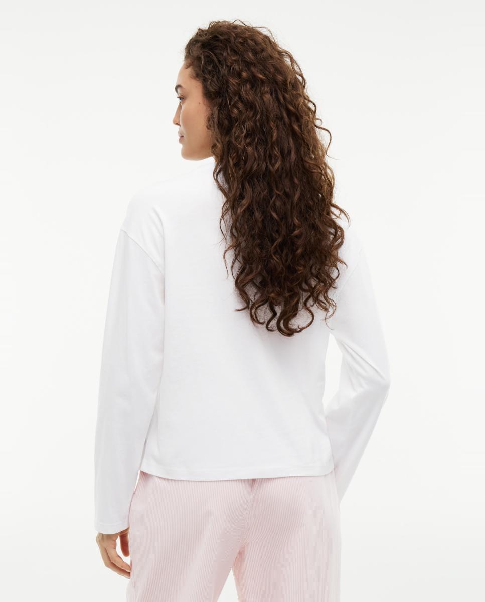 Camiseta de mujer de manga larga con logo - Tommy Hilfiger - Blanco Blanco-3