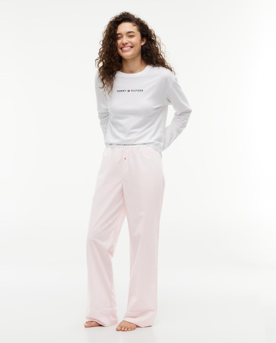Camiseta de mujer de manga larga con logo - Tommy Hilfiger - Blanco Blanco-5