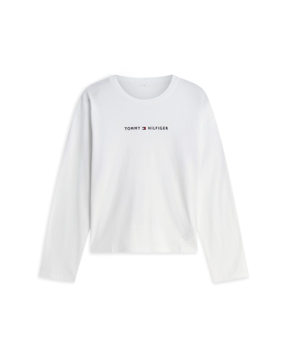 Camiseta de mujer de manga larga con logo - Tommy Hilfiger - Blanco Blanco-4