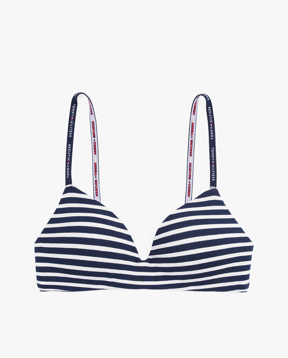 Soutien Triangular às Riscas Marinheiras Azul-marinho-5