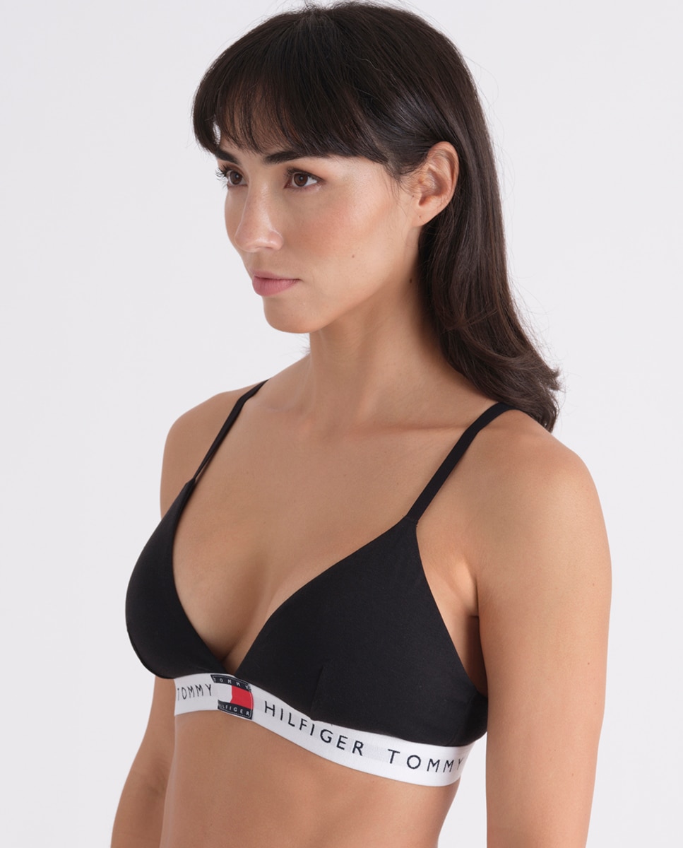 Imagen 2 de Sujetador triangular sin aro con inscripción - Tommy Hilfiger - Negro Negro