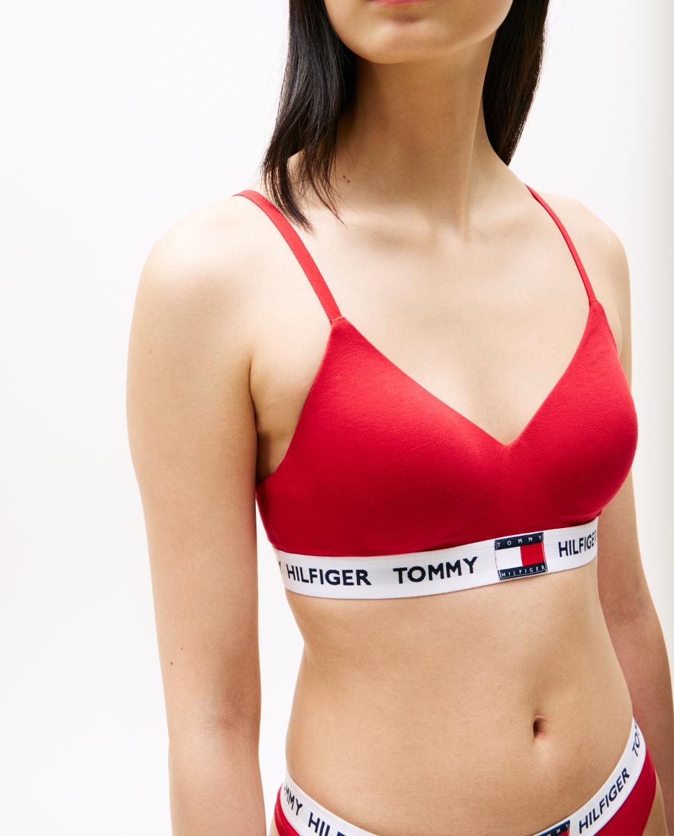 Bralette Push-Up com Logótipo no Cós Vermelho-1