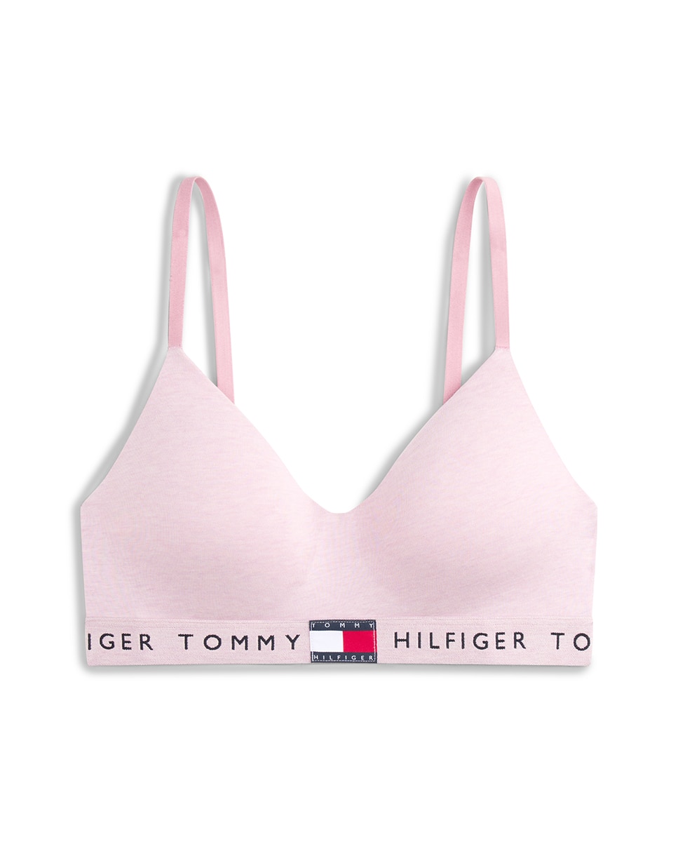 Bralette Push-Up com Logótipo no Cós Rosa-4