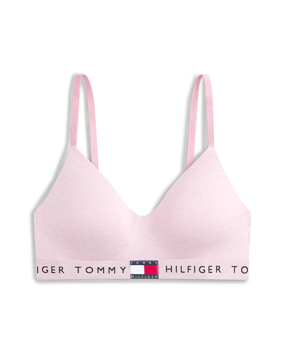 Bralette Push-Up com Logótipo no Cós Rosa-4