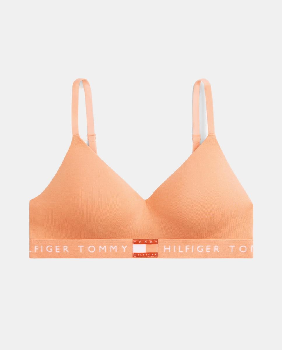 Bralette Push-Up com Logótipo no Cós Pêssego-4